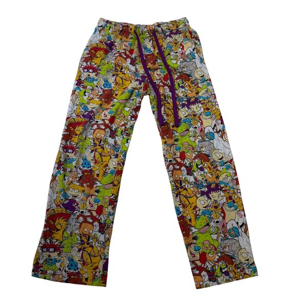 Nickelodeon 90s Cartoon Pajama Pant Ren & Stimpy Rugrats Rocko's Modern Small - Picture 1 of 6